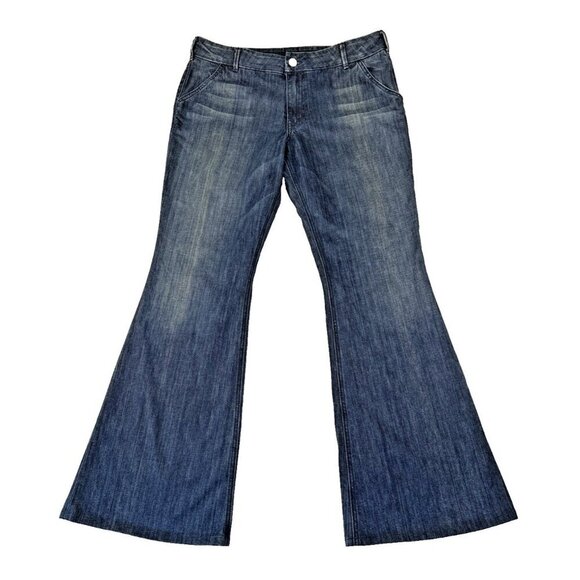 People's Liberation Jennifer Jeans Flare High-Rise Dark Denim Women's Size 32 - Picture 1 of 12
